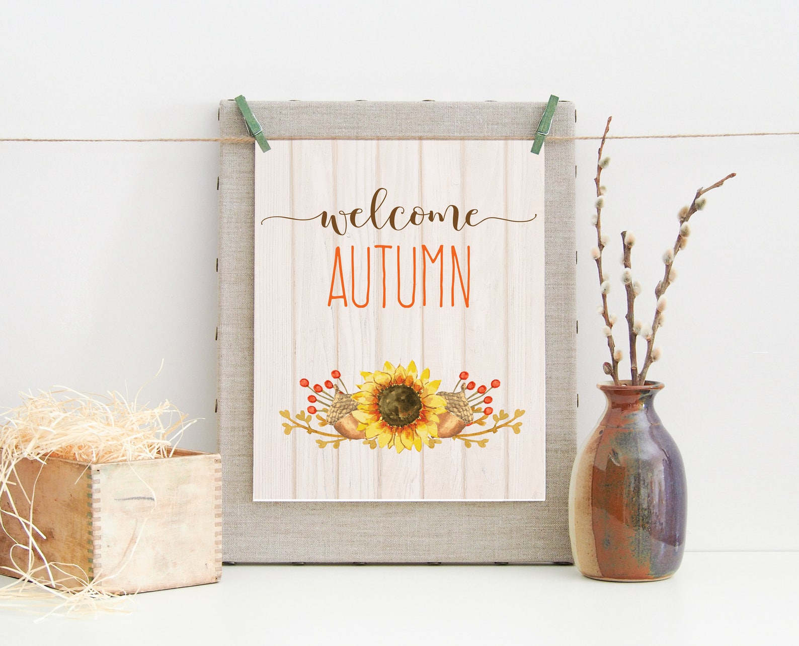 Welcome Autumn-Welcome Autumn Print-Fall Print-Fall Sign-Hello | Etsy