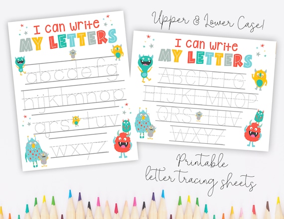 Alphabet Tracing Sheet-Handwriting Practice Sheet-Uppercase Lowercase Letter Tracing Sheet-Preschool Kindergarten Alphabet Sheets-Printable