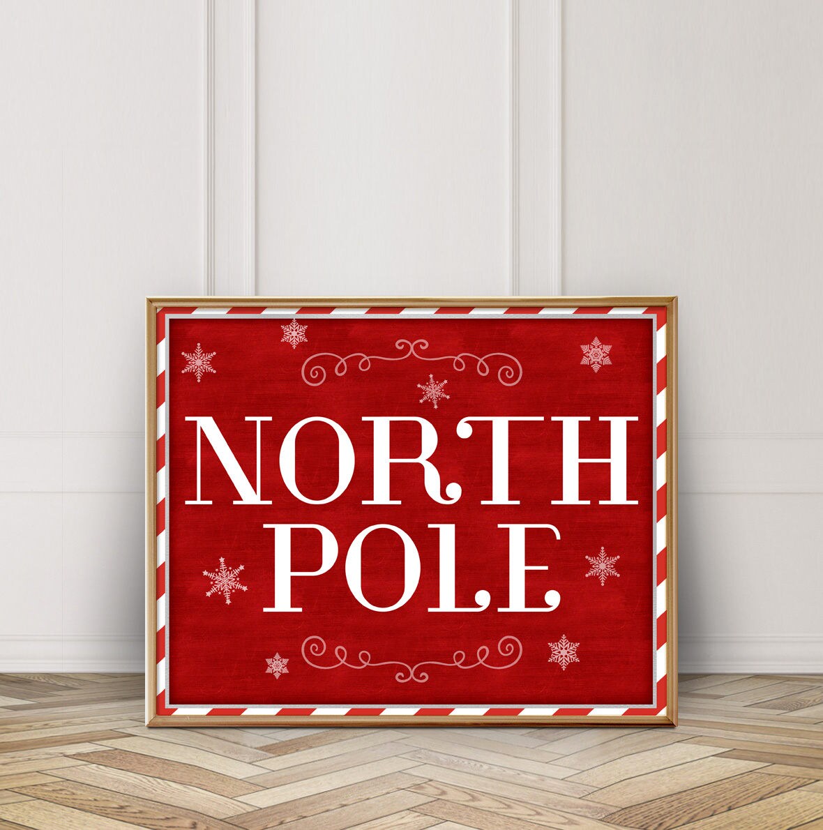 North Pole Printable North Pole Sign Christmas North Etsy