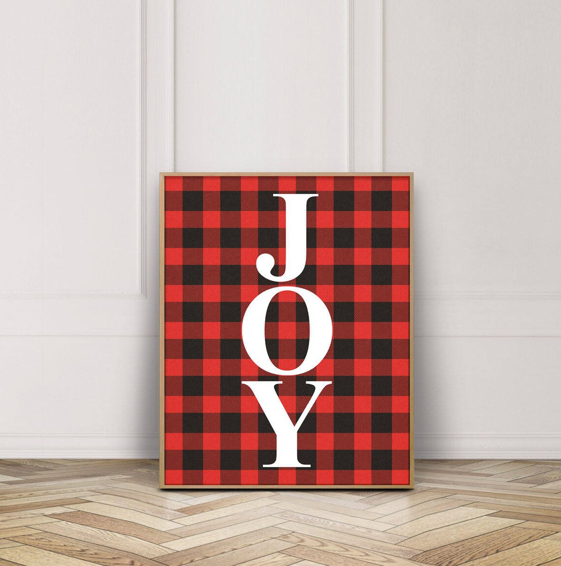 Joy Printable-Joy Print-Christmas Joy Sign-Joy Plaid Print-Red | Etsy