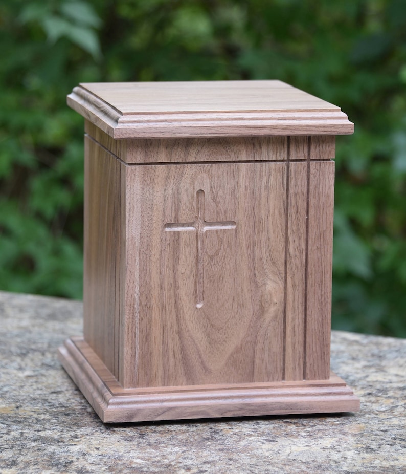 Wooden Cross Urn in Walnut Urn Wooden Urn Adult Urn Etsy
