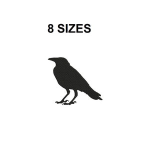 Raven Embroidery design. Raven design. Mini raven. Crow embroidery design. Mini crow. Halloween raven design. Raven silhouette. Crow