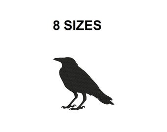 Raven Embroidery design. Raven design. Mini raven. Crow embroidery design. Mini crow. Halloween raven design. Raven silhouette. crow