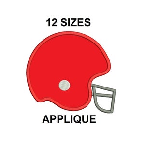 Football-Helm-Applikation-Design. Fußballhelm mit Mini-Applikation. Fußball-Helm-Stickerei-Design. Sportapplikationsdesign.
