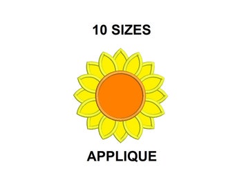 Sunflower applique embroidery design. Sunflower Design. Sunflower Applique. Mini sunflower. Spring Applique design. Sunflower fill stitch