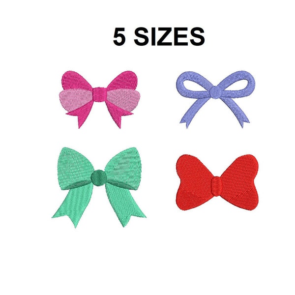 Bow embroidery design. Bows set embroidery design. Mini bows. Bow design. Bows filled stitch. Girl embroidery design. Bow silhouette