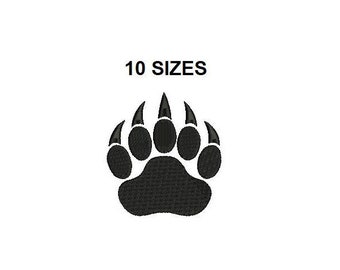Bear Paw Print Embroidery Design. Mini Paw Embroidery. Bear Paw Silhouette. Animal design. Bear embroidery design. Animal forest design.