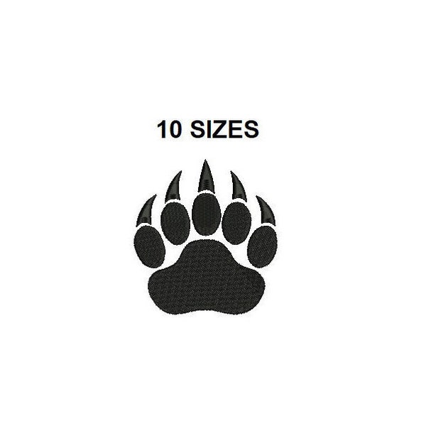 Bear Paw Print Embroidery Design. Mini Paw Embroidery. Bear Paw Silhouette. Animal design. Bear embroidery design. Animal forest design.