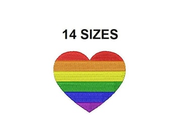 Heart Embroidery design. Colorful embroidery design. Pride embroidery design. Pride heart design. Mini heart design. gay embroidery design