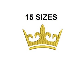Crown Embroidery Design. Princess Crown Embroidery. Tiara embroidery. Crown filled stitch. MiniCrown. Crown design. Crown silhouette #1