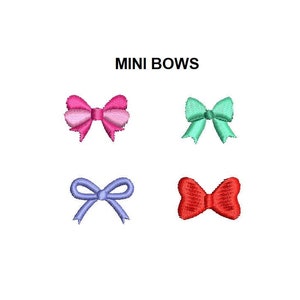 Mini Bows Embroidery Design. Bow set embroidery. Mini bow design. Bow fill stitch. Bow embroidery design. Mini bows set embroidery.