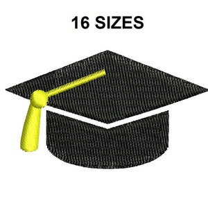 Puede incluir: Un gorro de graduación negro con una borla amarilla. 16 TAMAÑOS.