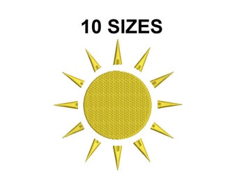 Sun Embroidery Design. Mini Sun design. Summer embroidery design. Sun silhouette. Sun filled stitch. Sunshine Design. Sun design. Summer #1