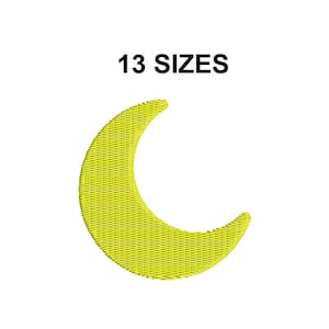 Moon Embroidery Design. Moon Silhouette. Moon Filled stitch. MoonDesign. Mini Moon embroidery. Sky embroidery design. baby embroidery