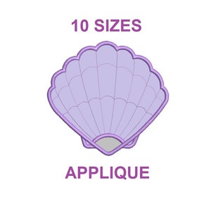 Sea Shell Applique Design. Sea Shell outline applique. Mini Shell embroidery. Seashell Design. Summer Embroidery Applique. beach design