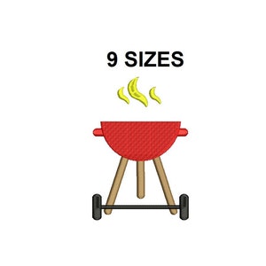 Barbecue Embroidery Design. Barbecue Silhouette Stitch. Barbecue Design. Mini Barbecue. BBQ Grill Embroidery. Grill embroidery design #2
