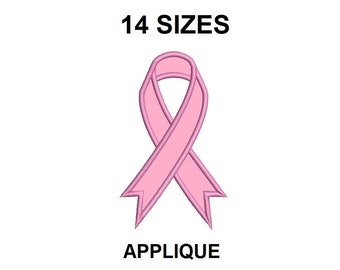 Cancer Awareness Ribbon Applique. Cancer Ribbon Applique. Awareness Ribbon Applique Embroidery. Ribbon Applique design.