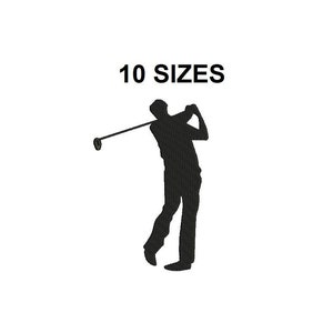 Golfer Men Embroidery Design. Men golfer design. Golfer silhouette stitch. Mini Golfer Design. Mini Golfer Embroidery Designs.