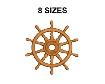 Ship Wheel Embroidery Design. Mini Ship Wheel. Ship Wheel fill stitch. Ship Wheel embroidery.  Nautical embroidery. Nautical design.