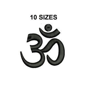 May include: Black embroidered Om symbol with 10 sizes available.