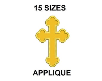Cross Applique Design. Cross Outline Applique. Easter Applique embroidery Design. Christian Cross Applique Embroidery Design.