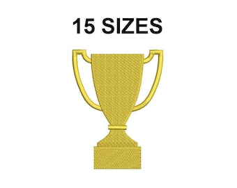 Trophy Cup Embroidery Design. Trophy Cup Filled Stich. Trophy Cup Silhouette. Mini Thropy Cup. Trophy design. Thropy embroidery design