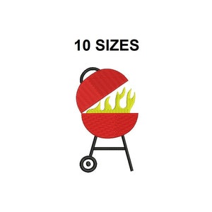 Barbecue Embroidery Design. Barbecue Silhouette Stitch. Barbecue Design. Mini Barbecue. BBQ Grill Embroidery. Grill embroidery design #1