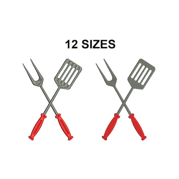 Grilling Tools Embroidery design. Grilling Tools Silhouette. Mini Grilling Tools . Grilling Tools design. Barbecue embroidery design.