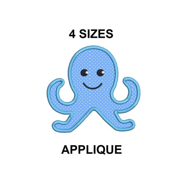 Octopus Applique Embroidery design. Octopus outline applique. Octopus embroidery design. Mini octopus design. Baby octopus embroidery design