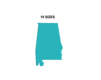 Alabama State Embroidery Design. Alabama Filled stitch. USAState. AlabamaDesign. MiniAlabama. Alabama Silhouette stitch.
