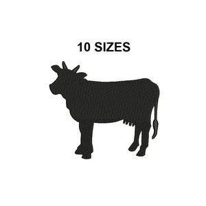 Cow Embroidery design. Cow Filled stitch. Cow silhouette. Mini cow. Animal farm embroidery design. Cow farm embroidery design. Cow design