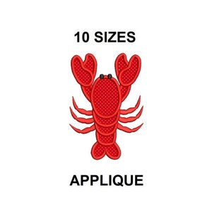 Lobster Applique Embroidery design. Lobster outline Applique. Lobster applique design. Lobster embroidery design. Mini Lobster