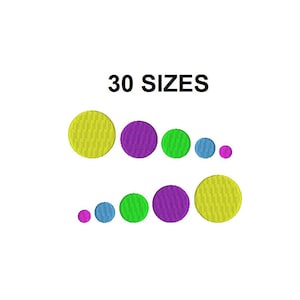 Polka Dot Embroidery Design. Circle embroidery design. Polka Dot mini embroidery design. Mini circle design. Polka dot filled stitch.