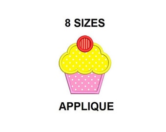 Cupcake Applique Design. Cupcake embroidery design. Embroidery design cupcake. Cupcake applique. Cake applique. Dessert applique design.