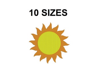Sun Embroidery Design. Mini Sun design. Summer embroidery design. Sun silhouette. Sun filled stitch. Sunshine Design. Sun design. Summer #2