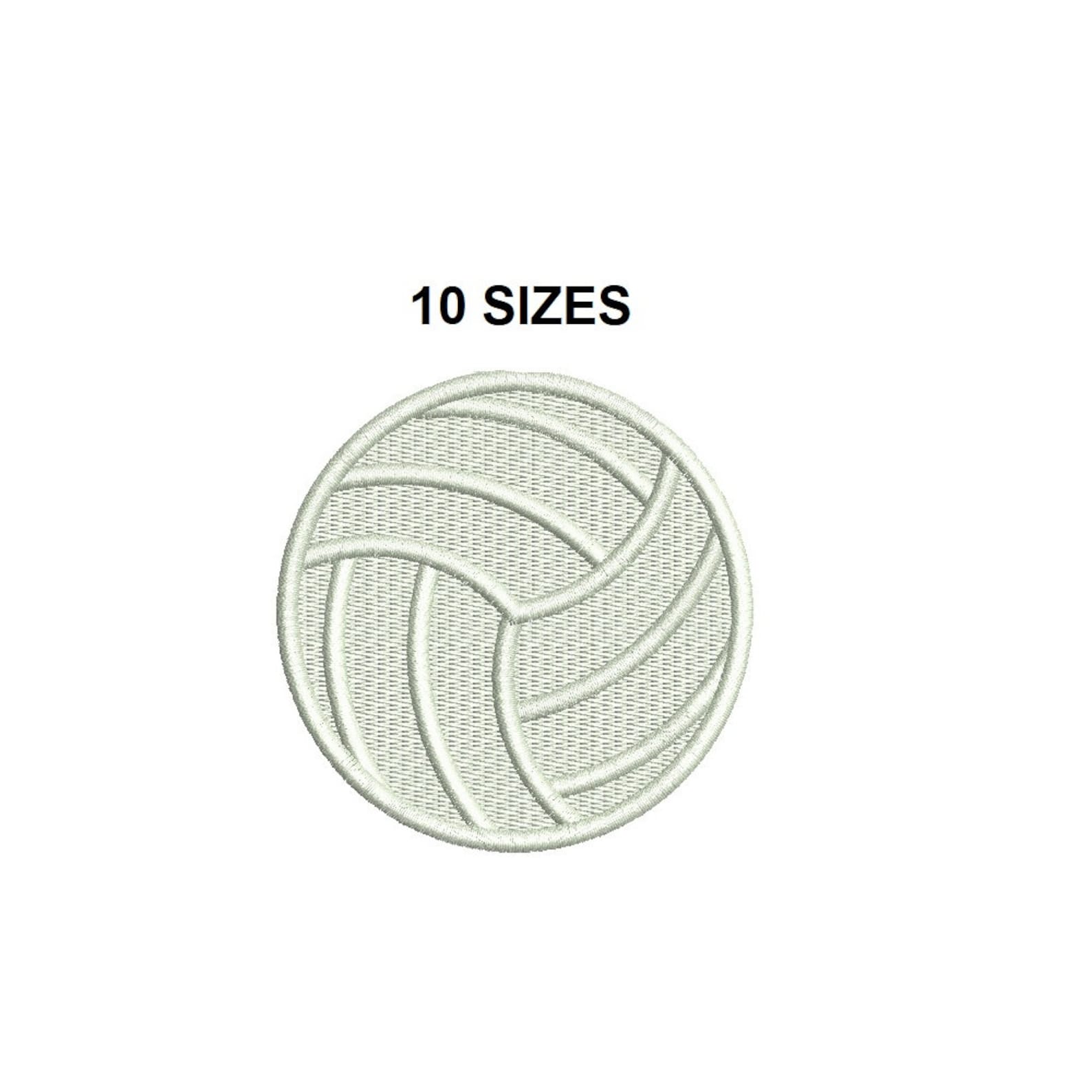 Volleyball embroidery design. Volleyball filled stitch. Mini Etsy