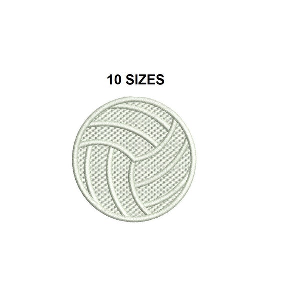 Volleyball embroidery design. Volleyball filled stitch. Mini Etsy