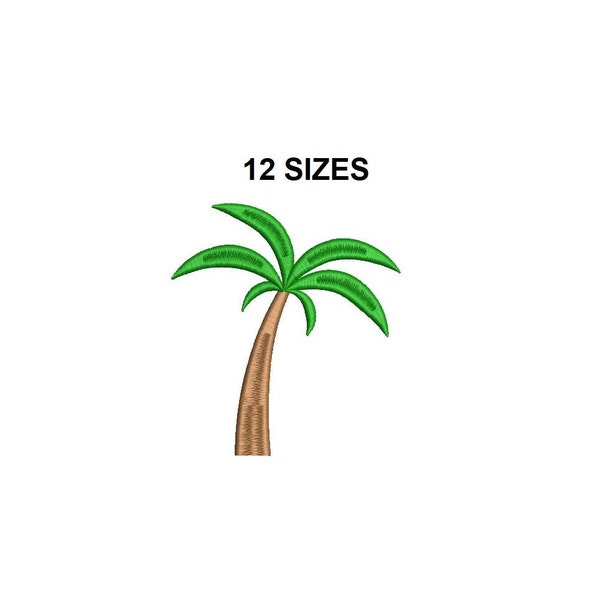 Palm tree Embroidery Design. Palm tree filled stitch. Palm tree Silhouette. Palm tree Design. Mini Palm tree. Summer Embroidery Design.