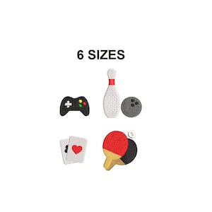 Mini zestaw rozrywkowy Projekt haftu.  Projekt haftu w kręgle. Projekt haftu do ping-ponga. Projekt kart. Konstrukcja joysticka.