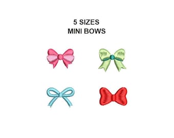 Mini Bows Embroidery Design.  Bow set embroidery. Mini bow design. Bow fill stitch. Bow embroidery design. Mini bows set embroidery.