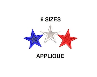 Conception de broderie d’applique d’étoile. Conception d'étoiles patriotiques. Broderie à la machine. Point rempli des États-Unis. StarDesign. Broderie du 4 juillet.