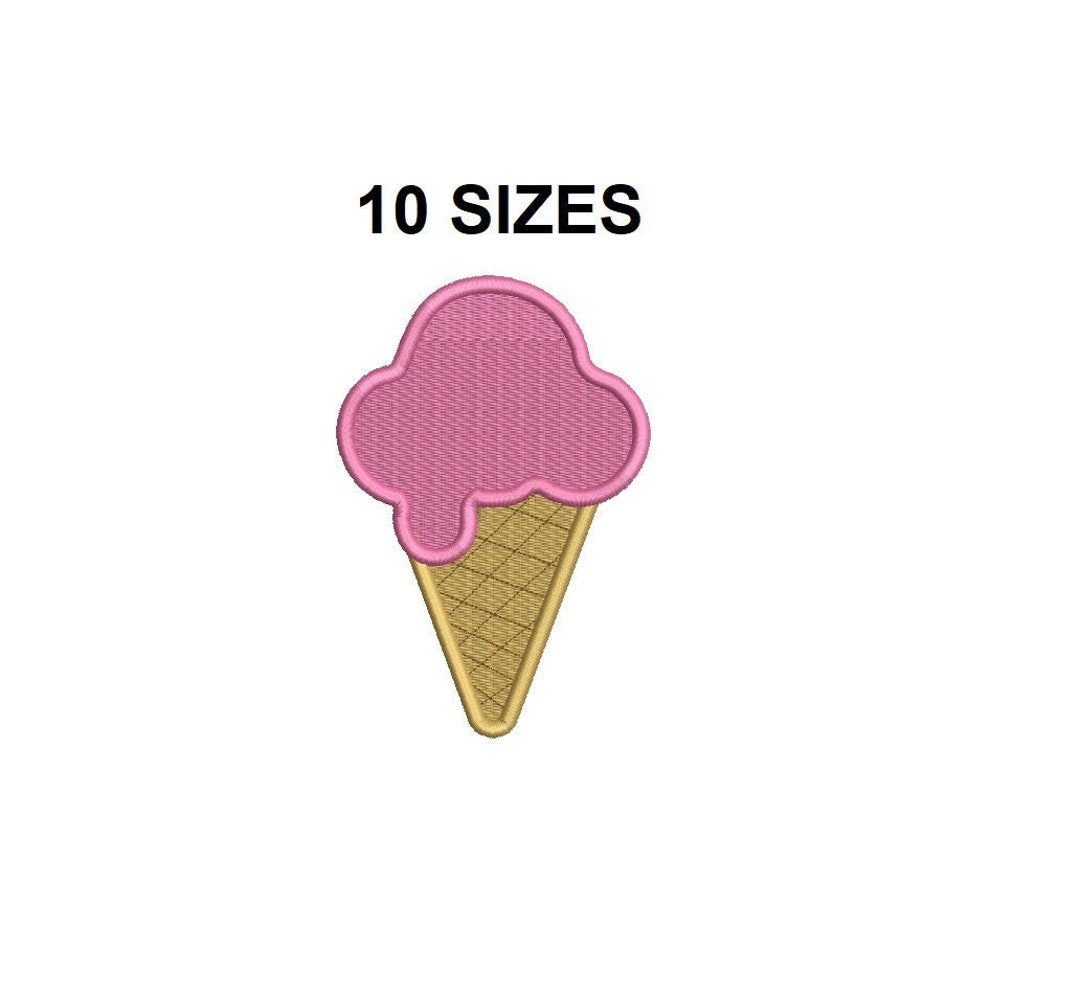 Ice Cream Cone Embroidery Design. Ice Cream Design. Ice Cream Etsy