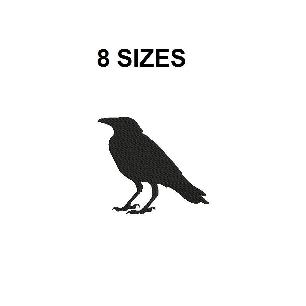 Raven Embroidery design. Raven design. Mini raven. Crow Etsy