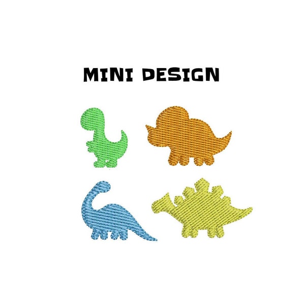 Mini Dinosaurs Embroidery Design. Baby dinosaur. Dinosaur embroidery. Mini dinosaurs. Mini Fill Stitch Dinosaur. Dinosaur set embroidery