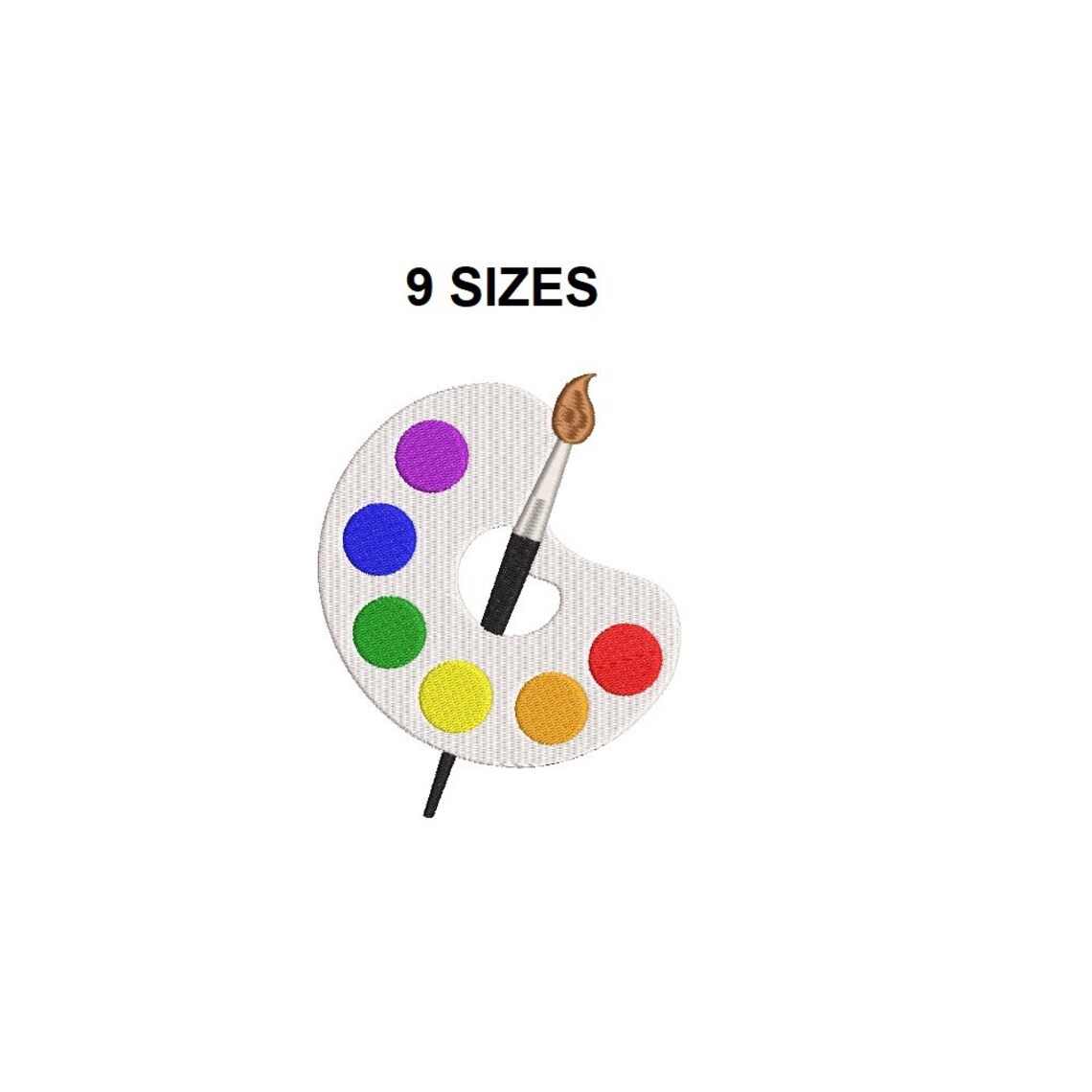 Palette and Brush Embroidery Design. Palette Embroidery Etsy