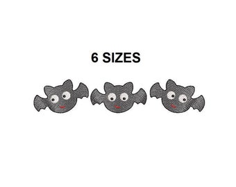 Bat trio quick stitch embroidery design. Bat sketch embroidery design. Bat Sketch. Halloween embroidery design.