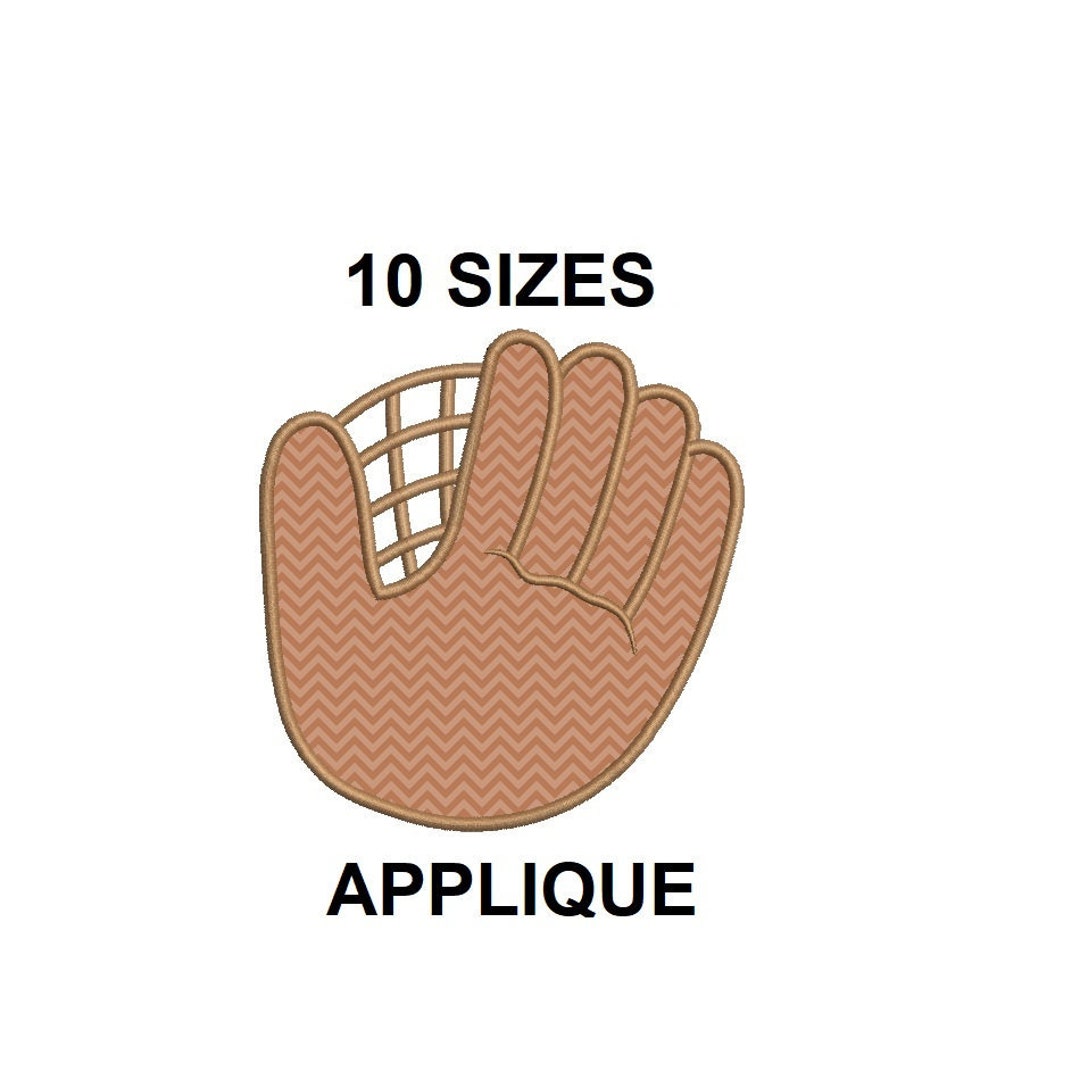 Baseball Glove Applique Design. Baseball Glove Embroidery Design
