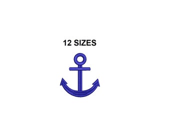 Anchor Embroidery Design. Anchor filled stitch. Anchor silhouette design. Mini Anchor Design. Nautical embroidery. Anchor design.