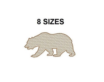 Bear Sketch Embroidery Design. Bear Embroidery design. BearDesign. MiniBear. Forest Animal Embroidery. Sketch Stitch Embroidery