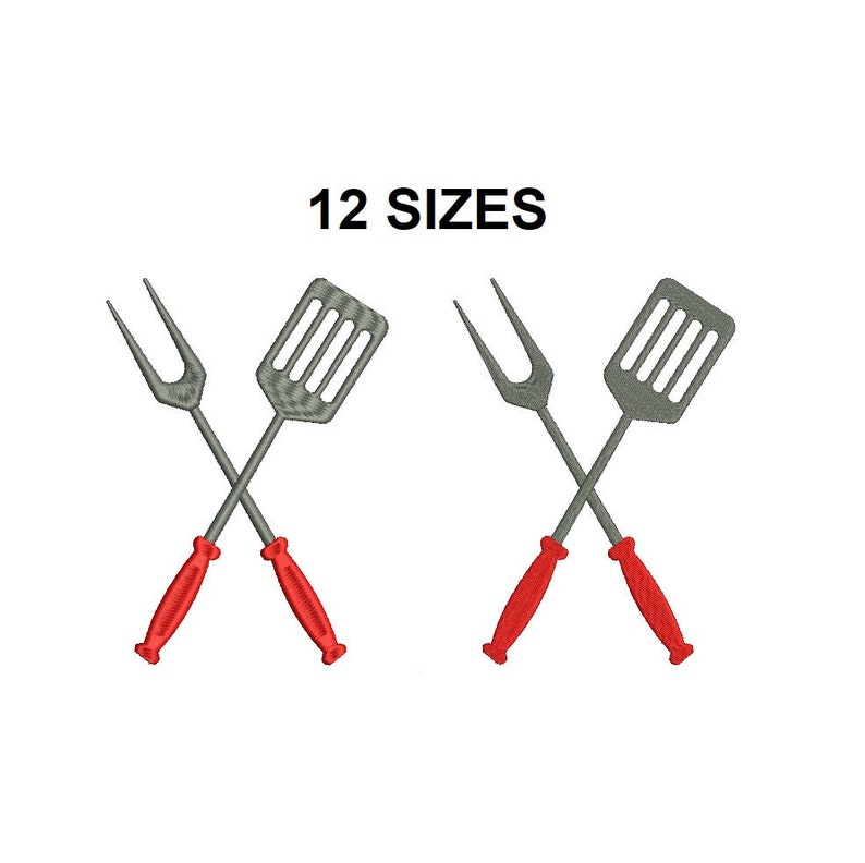 Grilling Tools Embroidery Design. Grilling Tools Silhouette. Etsy